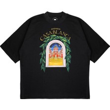 Pure Effect Unisex Casablanca Avenıda Baskılı Boxy Fit Kalın Kumaşlı T-Shirt