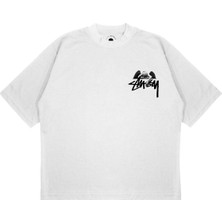 Pure Effect Unisex Melek Bılardo Topu Baskılı Boxy Fit Kalın Kumaşlı T-Shirt