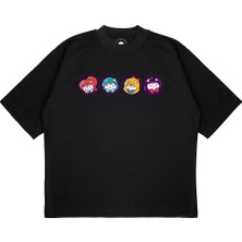 Pure Effect Unisex Saılor Meow Baskılı Boxy Fit Kalın Kumaşlı T-Shirt