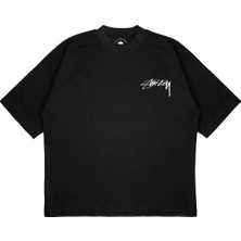 Pure Effect Unisex El Yazı Karadul Baskılı Boxy Fit Kalın Kumaşlı T-Shirt