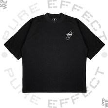 Pure Effect Unisex Oversize Stussy Skateboard Baskılı Boxy Fit Kalın Kumaşlı T-Shirt