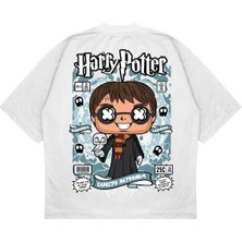 Pure Effect Unisex Oversize Harry Potter Sırt Baskılı Boxy Fit Kalın Kumaşlı T-Shirt
