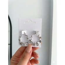 Xuping Kadın Gümüş Dalgalı Halka Küpe Modern Tasarım Kıvrımlı Küpe