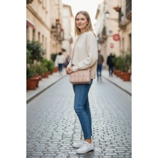 Dilorans Zincir Detaylı Trend Kapitone Desenli Vizon Omuz Çantası