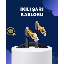 Zemira Örgülü Tasarım 4’ü 1 Arada Usb-C Lightning Hızlı Şarj Kablosu