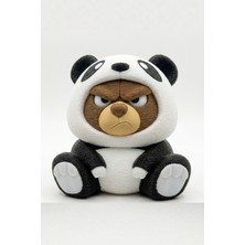 Yapı3D Sevimli Panda Kostümlü Huysuz Ayıcık Figür / Anahtarlık – Dekoratif Mini Oyuncak & Hediye