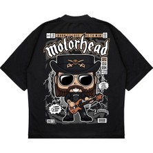 Pure Effect Unisex Oversize Motörhead Sırt Baskılı Boxy Fit Kalın Kumaşlı T-Shirt