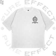 Pure Effect Unisex Oversize Chrome Hearts Square Baskılı Boxy Fit Kalın Kumaşlı T-Shirt