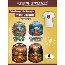 Agg Reklam Ütü ile Yapışan Kıyafet Etiketi Kamp Temalı Seri 4lü Set