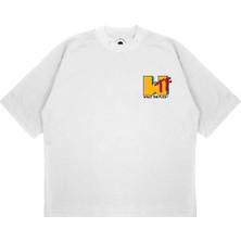 Pure Effect Unisex Mtv Wtf Logo Baskılı Boxy Fit Kalın Kumaşlı T-Shirt
