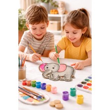 Ay Işığı Store Ahşap Hayvan Figürü Fil Boyama 10 Adet