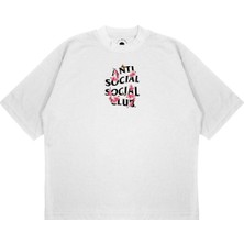 Pure Effect Unisex Oversize Antı Socıal Socıal Kkloch Baskılı Boxy Fit Kalın Kumaşlı T-Shirt