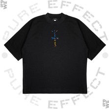 Pure Effect Unisex Oversize Cactus Colourful Baskılı Boxy Fit Kalın Kumaşlı T-Shirt