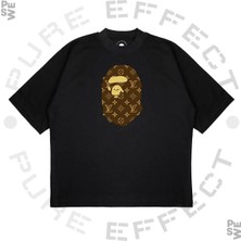 Pure Effect Unisex Oversize A Bathıng Ape Louıs Baskılı Boxy Fit Kalın Kumaşlı T-Shirt