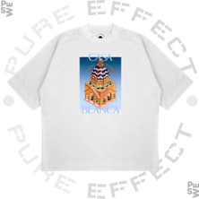 Pure Effect Unisex Oversize Casablanca Statü Babil Baskılı Boxy Fit Kalın Kumaşlı T-Shirt