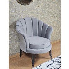 Sevinç Mobilya Tekli Istiridye Siyah Boyalı Telli Ayak Çay Seti Koltuk Tekli Berjer , Balkon, Salon, Ofis
