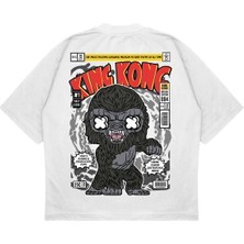 Pure Effect Unisex Oversize Kıng Kong Sırt Baskılı Boxy Fit Kalın Kumaşlı T-Shirt