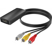 Forzacase Av To HDMI Çevirici Adaptör Rca (Kırmızı-Beyaz-Sarı) HDMI Dönüştürücü Full Hd 1080P FC1209