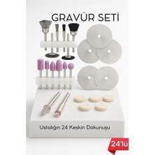 Uravas Store 24'lü Mini Gravür Seti Dremel Ucu: Profesyonel Taşlama, Parlatma Şekillendirme Alet