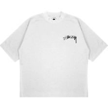 Pure Effect Unisex El Yazı Karadul Baskılı Boxy Fit Kalın Kumaşlı T-Shirt