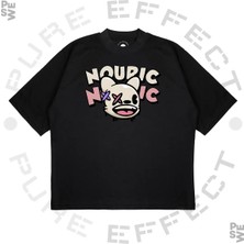 Pure Effect Unisex Oversize Nourıc Baskılı Boxy Fit Kalın Kumaşlı T-Shirt