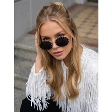 Biryildizol Oval Kristal Taşlı UV400 Filtreli Vintage Kadın Taşlı Güneş Gözlüğü