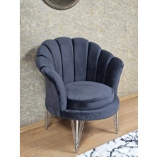 Sevinç Mobilya Tekli Istiridye Krom Kaplama Telli Ayak Çay Seti Koltuk Tekli Berjer , Balkon, Salon, Ofis