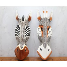 Uravas Store Ahşap Duvara Asmalı Maske Zebra