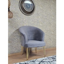 Sevinç Mobilya Tekli Teddy Gold Kaplama Telli Ayak Çay Seti Koltuk Tekli Berjer , Balkon, Salon, Ofis