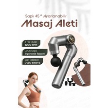 Nivego Nvg 6 Hız Ayarı 3200 Rpm Uzun Saplı 45° Masaj Aleti Derin Doku Masaj Tabancası Ayarlanabilir Başlıklı Kas Gevşetici Rahatlatıcı Uzun Kollu Masaj Aleti