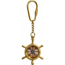 Zemira Pirinç Dümenli Pusula Anahtarlık 16123A