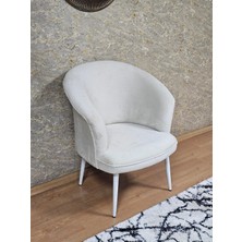 Sevinç Mobilya Tekli Teddy Beyaz Boyalı Sivriltme Ayak Çay Seti Koltuk Tekli Berjer , Balkon, Salon, Ofis