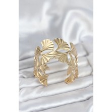 Uravas Store Pirinç Gold Renk Levha Yelpaze Model Kadın Bileklik