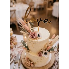 Güven Love Pasta Süsü Çubuk Pleksi Topper Parlak