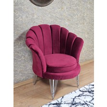 Sevinç Mobilya Tekli Istiridye Krom Kaplama Telli Ayak Çay Seti Koltuk Tekli Berjer , Balkon, Salon, Ofis