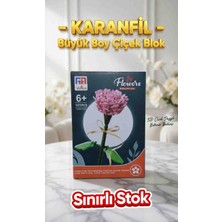 Kobe Büyük Boy Lüks Karanfil Çiçek Blok Seti – yapı blok  Çiçek - 3D Puzzle  - 30 cm - 114 Parça