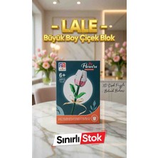 Kobe Büyük Boy Lüks Lale Çiçek Blok Seti – yapı blok Benzeri Çiçek - 3D Puzzle  - 30 cm - 63 Parça