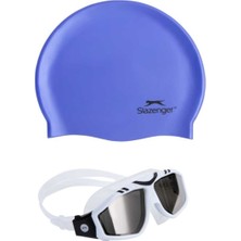 Slazenger Yetişkin Yüzücü Gözlüğü Mırror Gl6 Whitewhiteblack+Bone(Unisex)