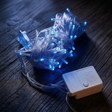 Marsilyan 10M 100 LED Damla Uçlu Mavi Işık Şeffaf Kablo
