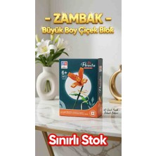 Kobe Büyük Boy Lüks Zambak Çiçek Blok Seti – yapı blok Benzeri Çiçek - 3D Puzzle  - 30 cm - 74 Parça
