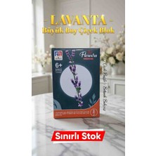 Kobe Home Büyük Boy Lüks Lavanta Çiçek Blok Seti –  yapı blok Çiçek - 3D Puzzle  - 30 cm - 97 Parça