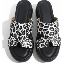 Efw %100 Hakiki Deri Leopar Helen  Kadın  Terlik