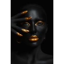 Aden Dijital Dekoratif Siyahi Kadın Kanvas Tablo