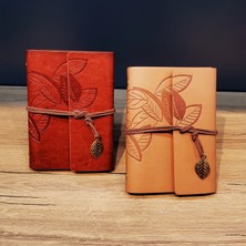 Marsilyan Deri Yaprak Desenli Defter Küçük Boy