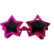 Marsilyan Fuşya Renk Yıldız Şekil Parti Gözlüğü Retro