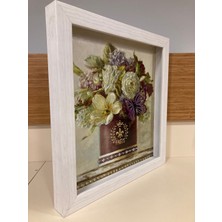 Tablo Duvar Dekoratif El Yapımı Kelebek Detaylı Model Çapı 42X38 cm