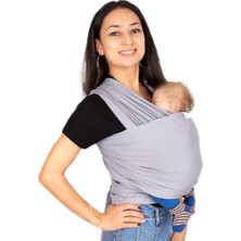 HDY Store Esnek Wrap Sling Bebek Taşıma Şalı Gri 0-10 Ay Ergonomik Tasarım Andorra Menşeli 1'li