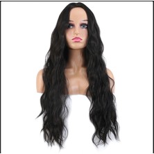 Handmade Uzun Dalgalı Kahverengi Fiber Sentetik Kaliteli Saç