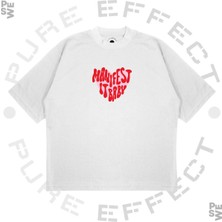 Pure Effect Unisex Oversize Manıfest It Baby Baskılı Boxy Fit Kalın Kumaşlı T-Shirt