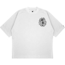 Pure Effect Unisex Oversize Stüssy Camelot Baskılı Boxy Fit Kalın Kumaşlı T-Shirt